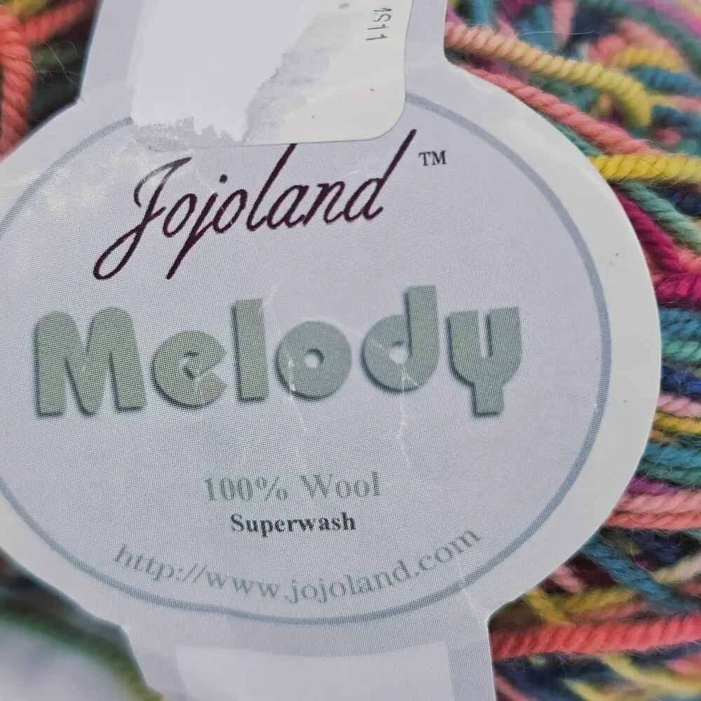 2 JoJoLand Melody Superwash fingering weight Rainbow yarn 100% Wool  50g 220 Yds
